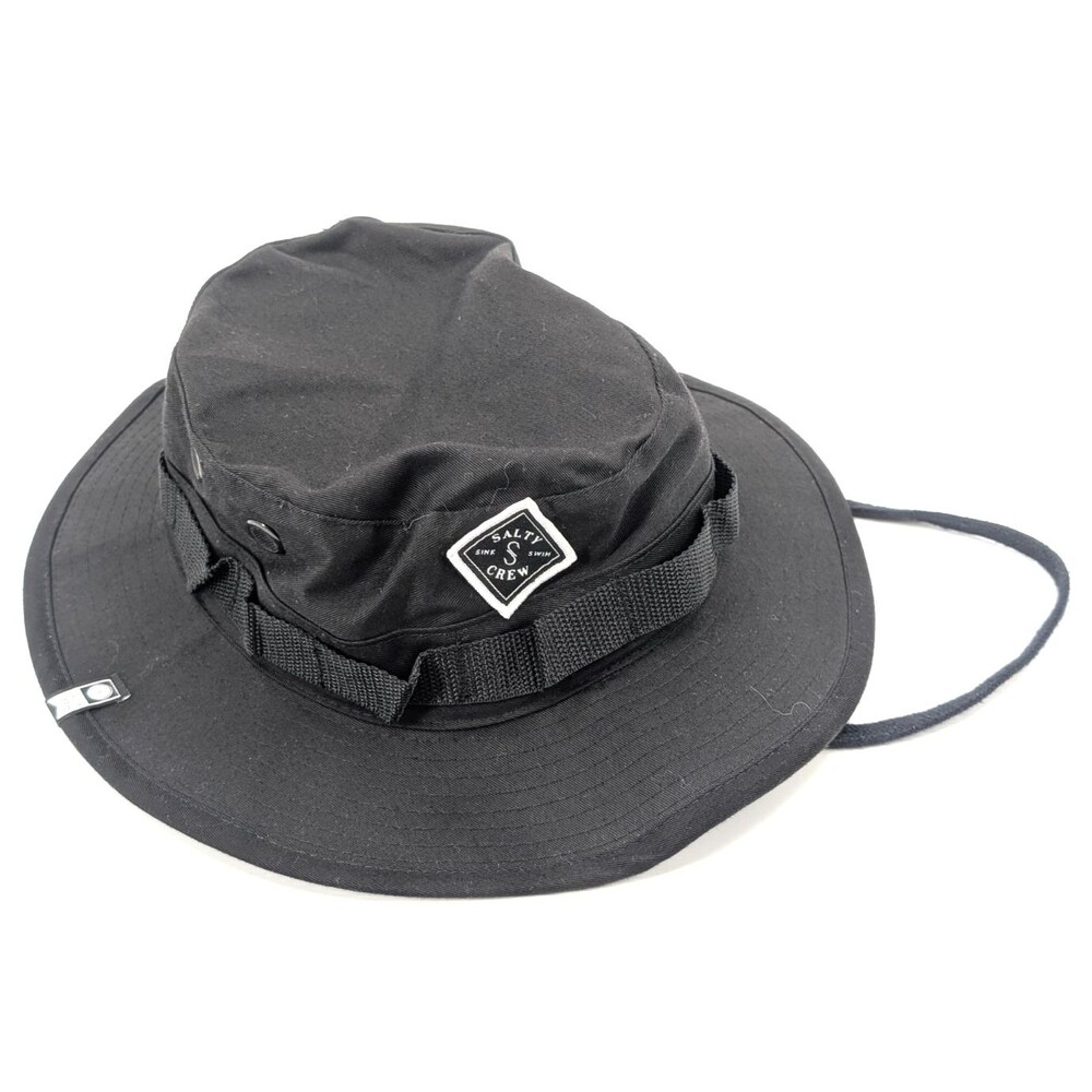 SALTY CREW Black Sun Summer Logo Hat Tippet Boys Adjustable Size 7.5
